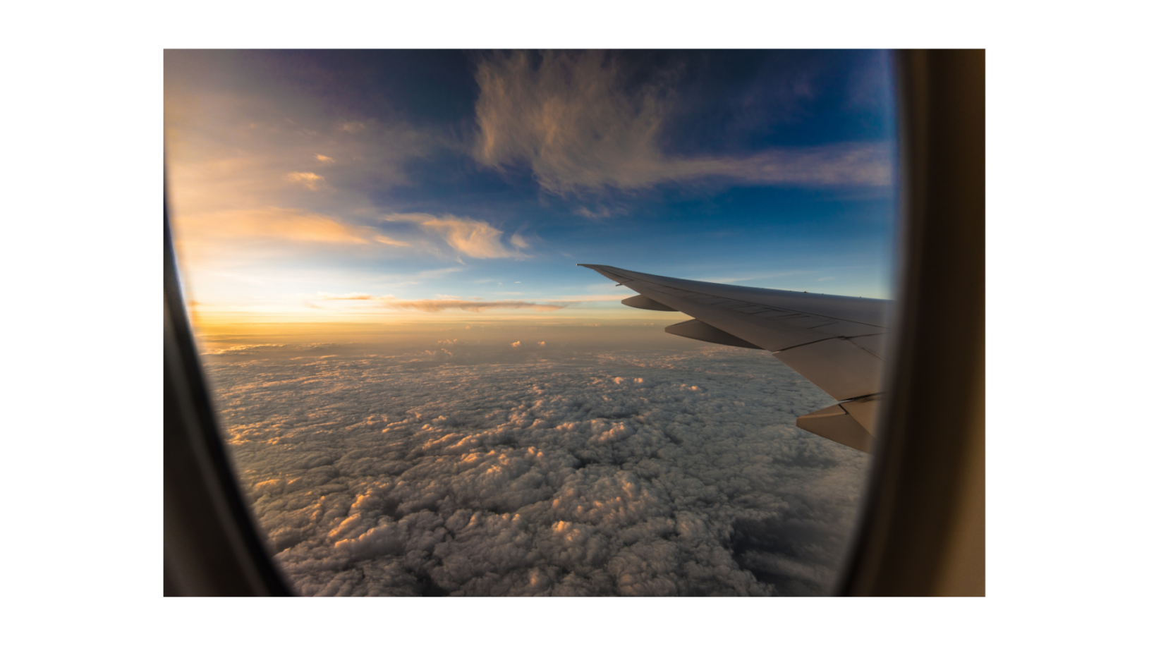 Flugzeug Sonnenuntergang Wolken Auswandern